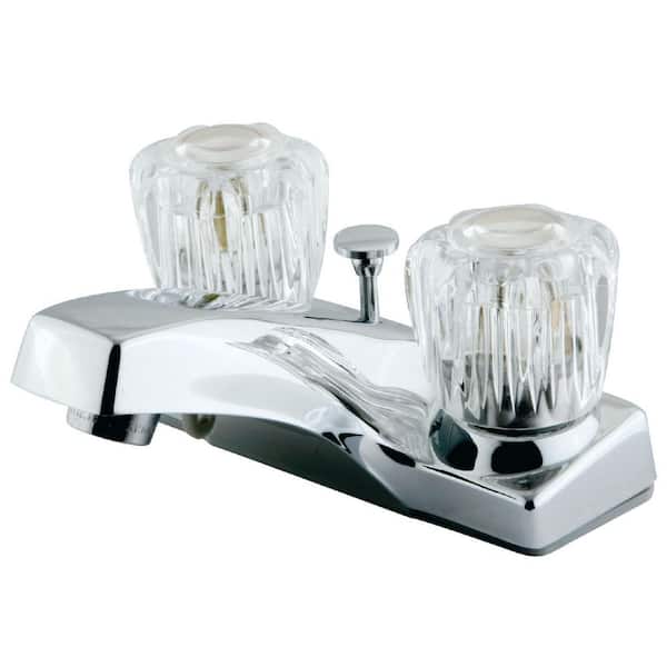 Kingston Brass 4 in. Centerset 2-Handle Bathroom Faucet with Brass Pop-Up in Polished Chrome