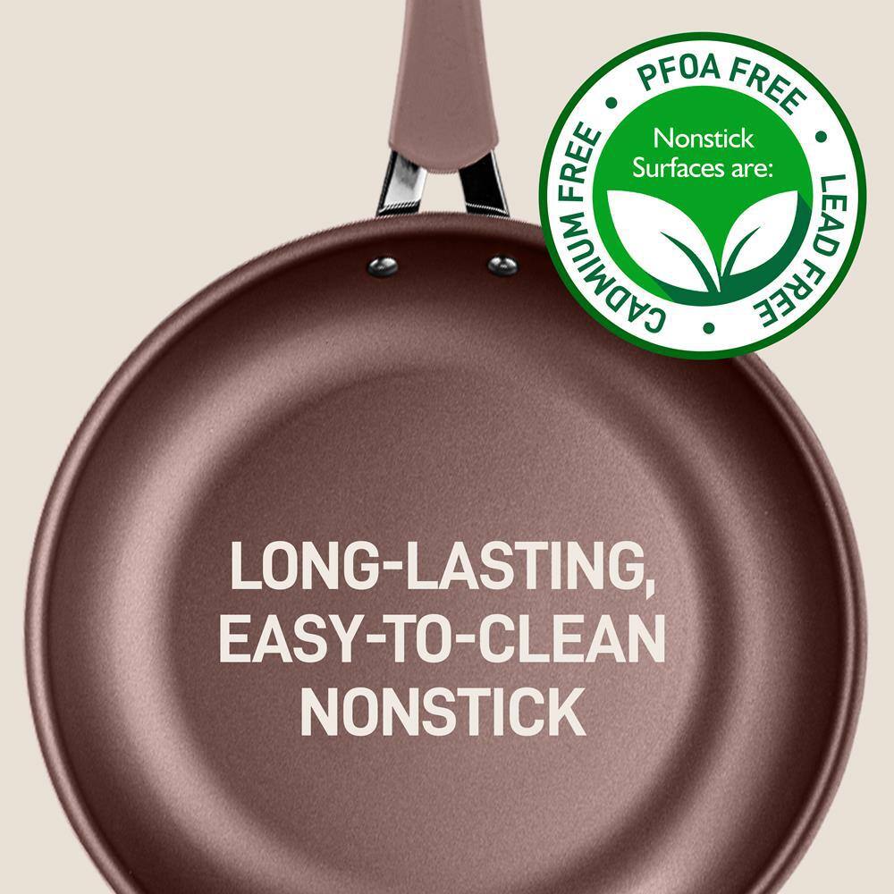 NutriChef 20-Piece Brown Non-Stick Aluminum Cookware Set