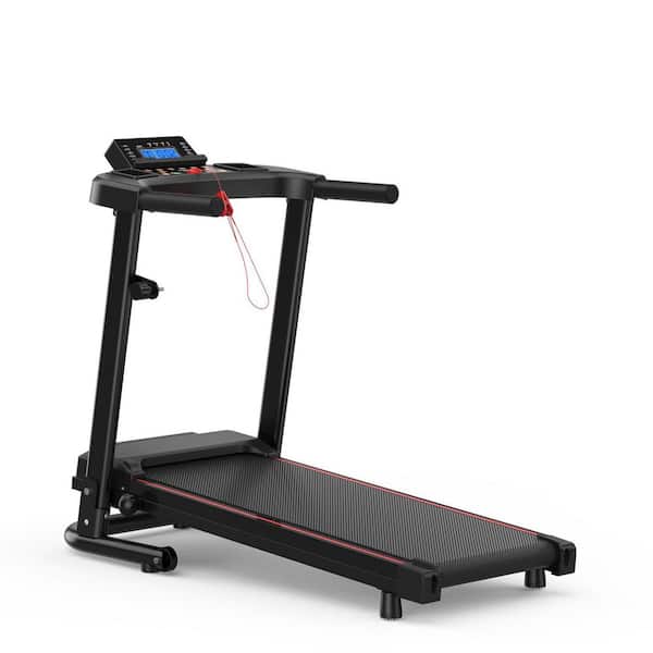 2.5 HP Black Metal Foldable Electric Treadmill with Safety Key, LED Display, APP Control and Inclines