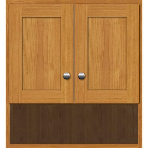 Simplicity by Strasser Shaker 24 in. W x 8.5 in. D x 26 in. H Simplicity Wall Cabinet/Toilet Topper/Over the John in Natural Alder