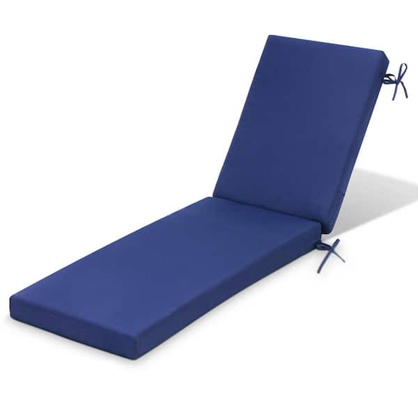 Unbranded 71.5 in. x 20.5 in. 1-Piece Outdoor Chaise lounge Cushion in Dark Blue