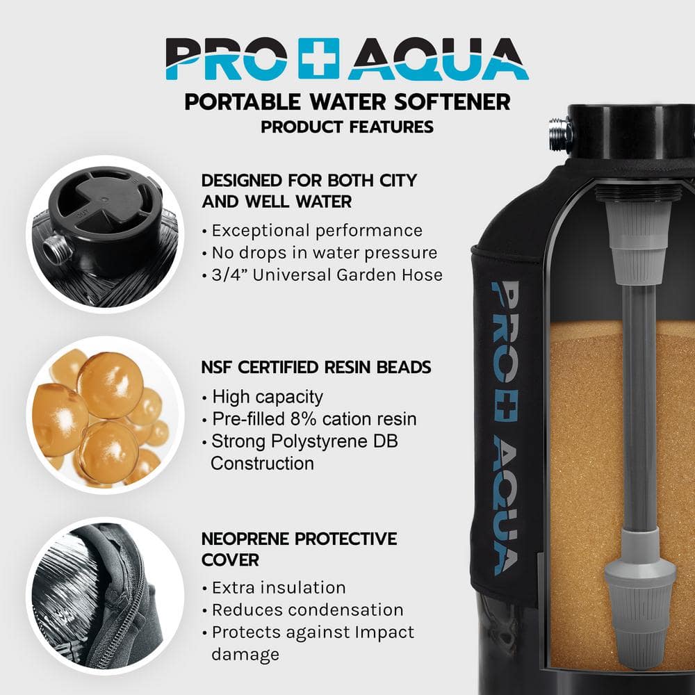 Pro Aqua 16,000 Grain Portable RV Water Softener System