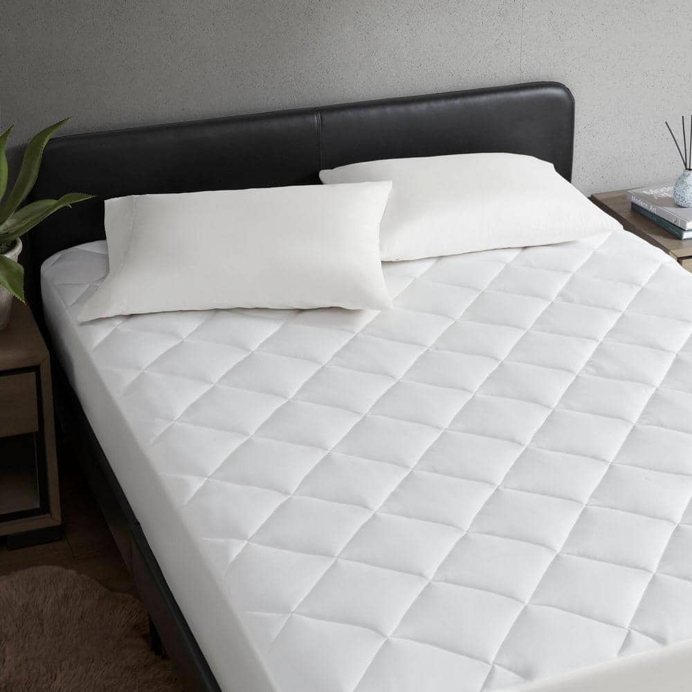 Queen White Cooling Touch Down Alternative Mattress Pad