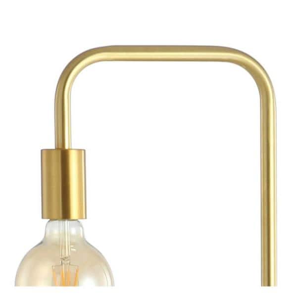 JONATHAN Y - Vega 60 in. Minimalist Edison Metal/Marble Floor Lamp, Brass Gold