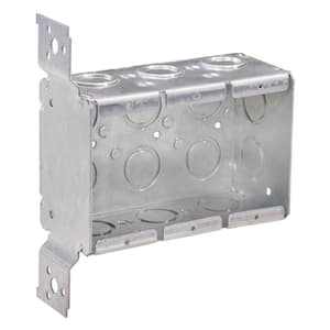 2-1/2 in. D Steel Metallic 3-Gang Welded Switch Box with 14 CKO's and F Bracket, 1-Pack