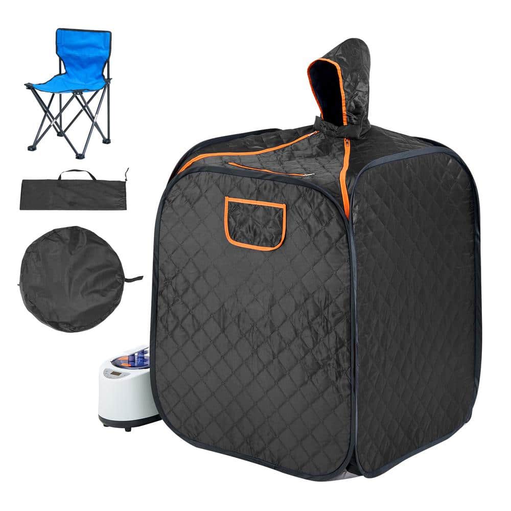 Portable Steam Sauna Tent 1-Person Indoor Metal Frame Material Portable Sauna 1200-Watt With Chair and Storage Bag