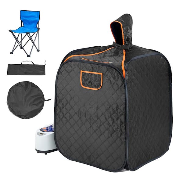 Portable Steam Sauna Tent 1-Person Indoor Metal Frame Material Portable Sauna 1200-Watt With Chair and Storage Bag