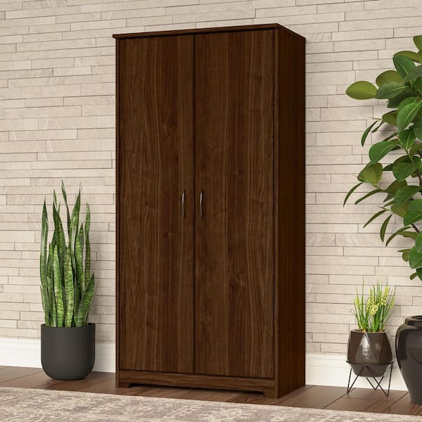 Bush Furniture Cabot Modern Walnut 60.94 in. Accent Storage Cabinet with Doors