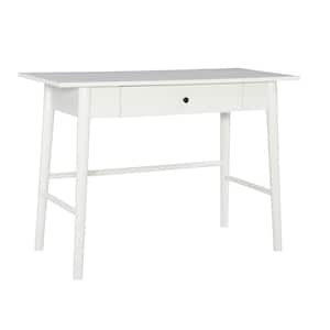 Breville 42 in. Rectangle White Wood 1-Drawer Desk