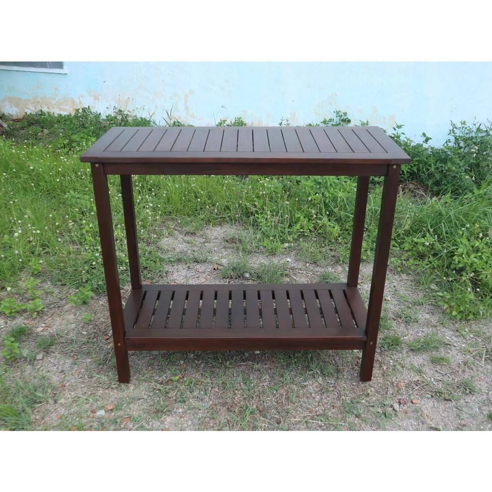 Acacia Wood Brown Console Table for Garden Balcony Garage