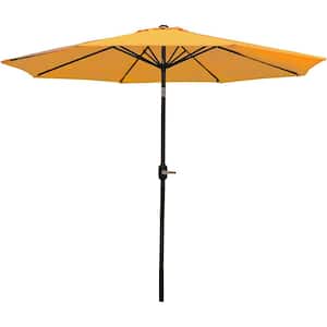 9 Foot Outdoor Patio Umbrella - Push-Button Tilt & Crank Patio Table Umbrella - Aluminum Pole & Polyester Shade Canopy