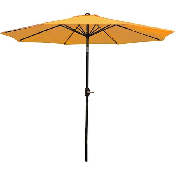 Cubilan 9 Foot Outdoor Patio Umbrella - Push-Button Tilt & Crank Patio Table Umbrella - Aluminum Pole & Polyester Shade Canopy