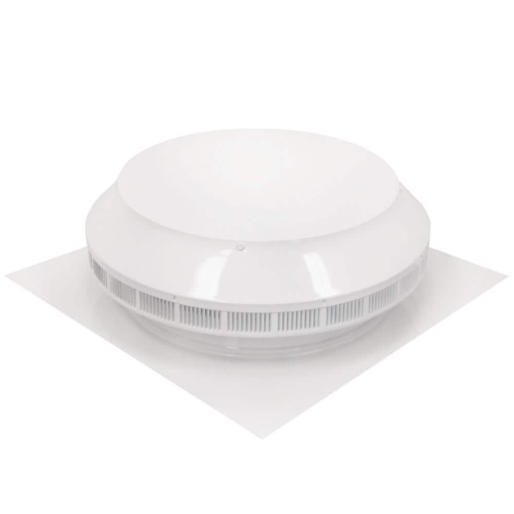 Pop Vent 144 NFA 14 in. Dia Aluminum Roof Louver Exhaust Vent in White Fini