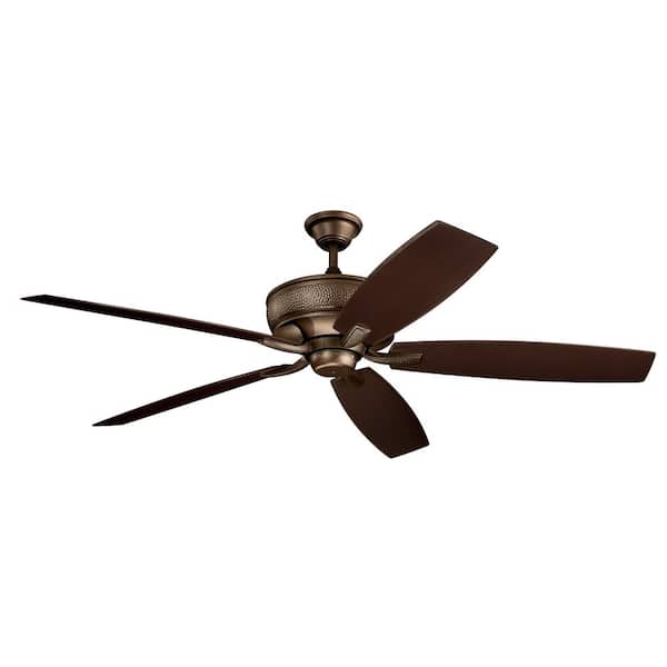 KICHLER Monarch Patio 70 in. Outdoor Weathered Copper Downrod Mount Ceiling Fan with Wall Control Included for Patios or Porches