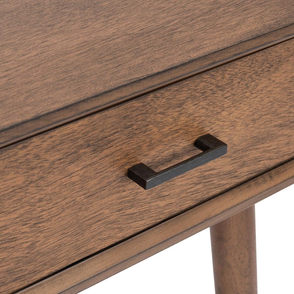 Remy Brown Mid-Century Wood Writing Desk with Drawer