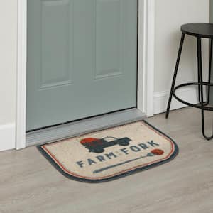 Farm To Fork Grey 1 ft. 8 in. x 2 ft. 6 in. Kitchen Mat