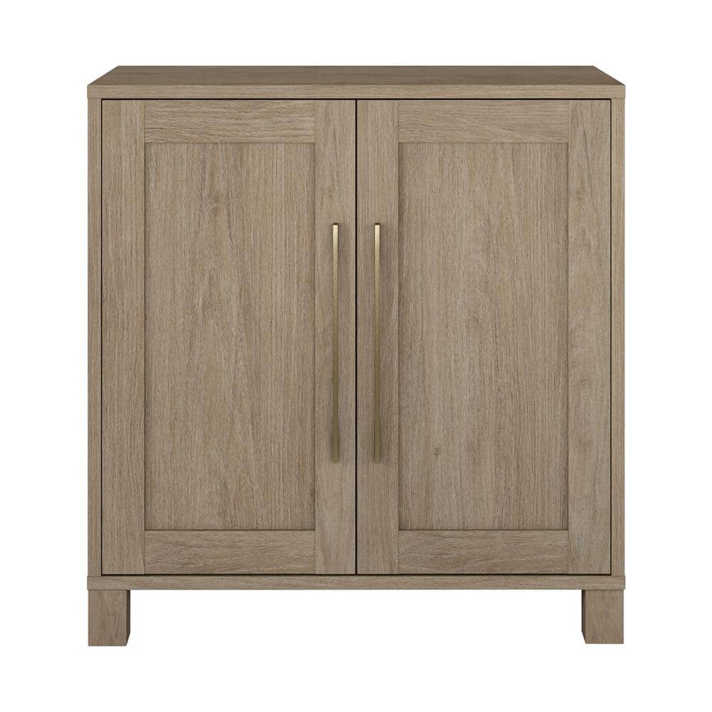 Antiqued Gray Oak 28" Adjustable Shelf Accent Cabinet