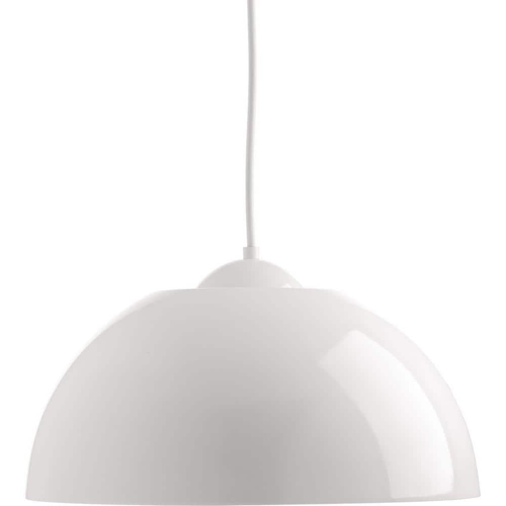 White Aluminum LED Dome Pendant Light