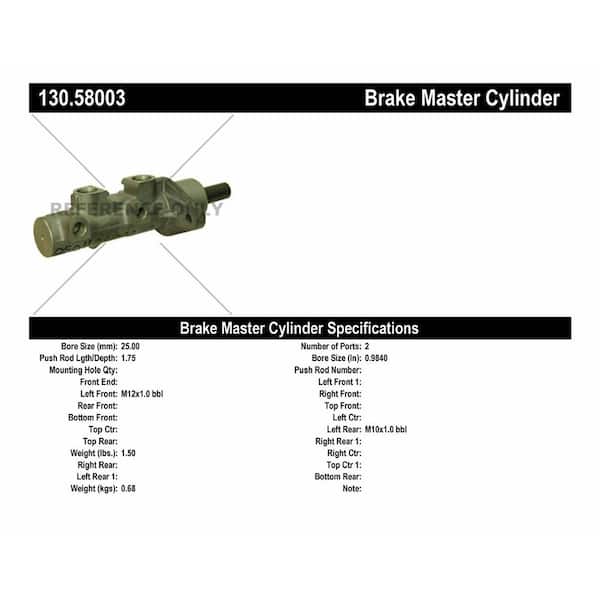 Centric Parts Brake Master Cylinder 1999-2004 Jeep Grand Cherokee 4.0L 4.7L