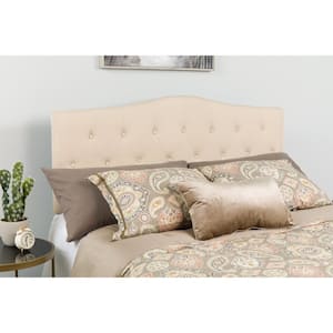 Beige Queen Headboard Panel Design