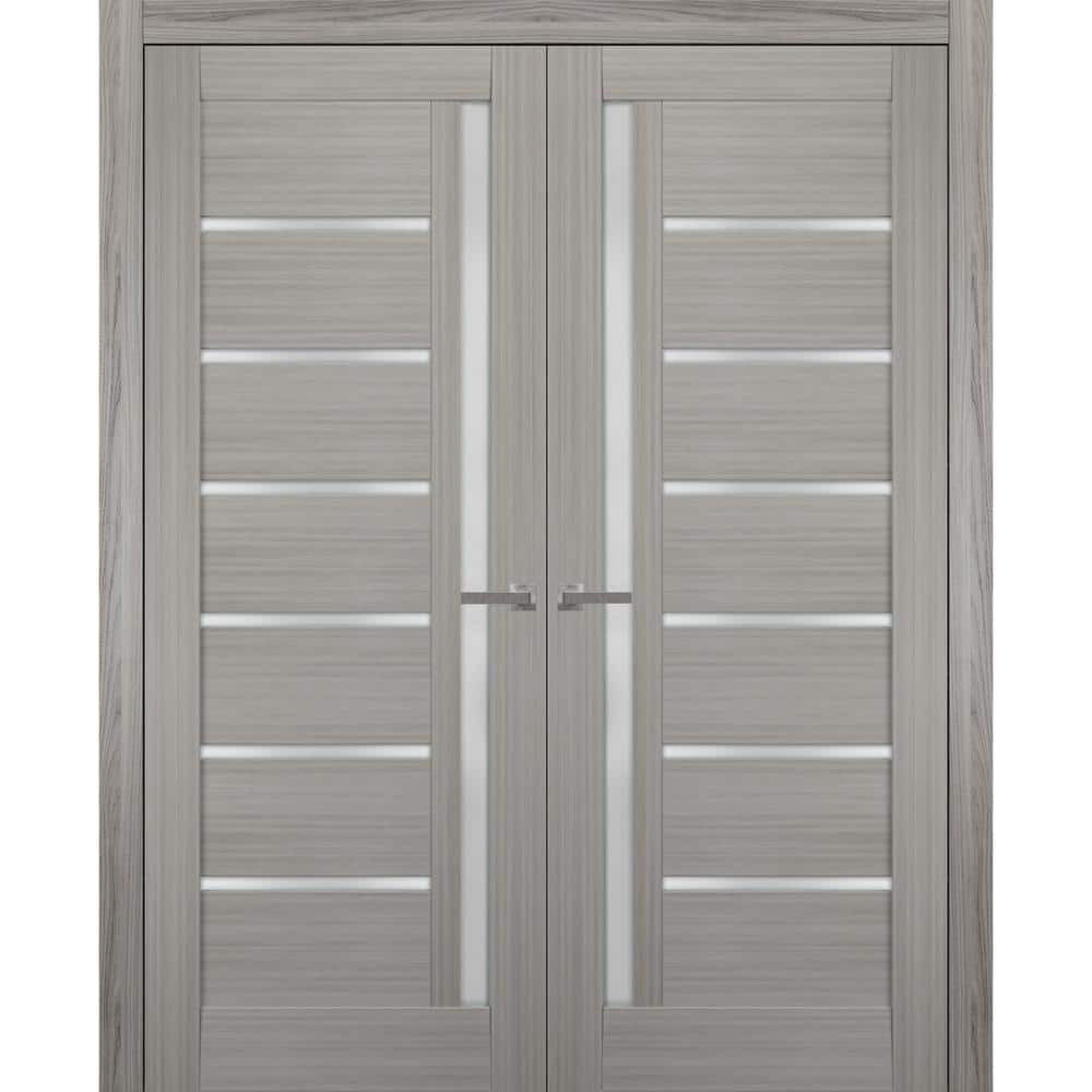 64 in. x 96 in. Single Panel Gray Finished Pine Wood Interior Door Slab with Hardware price history on PriceWatchPro