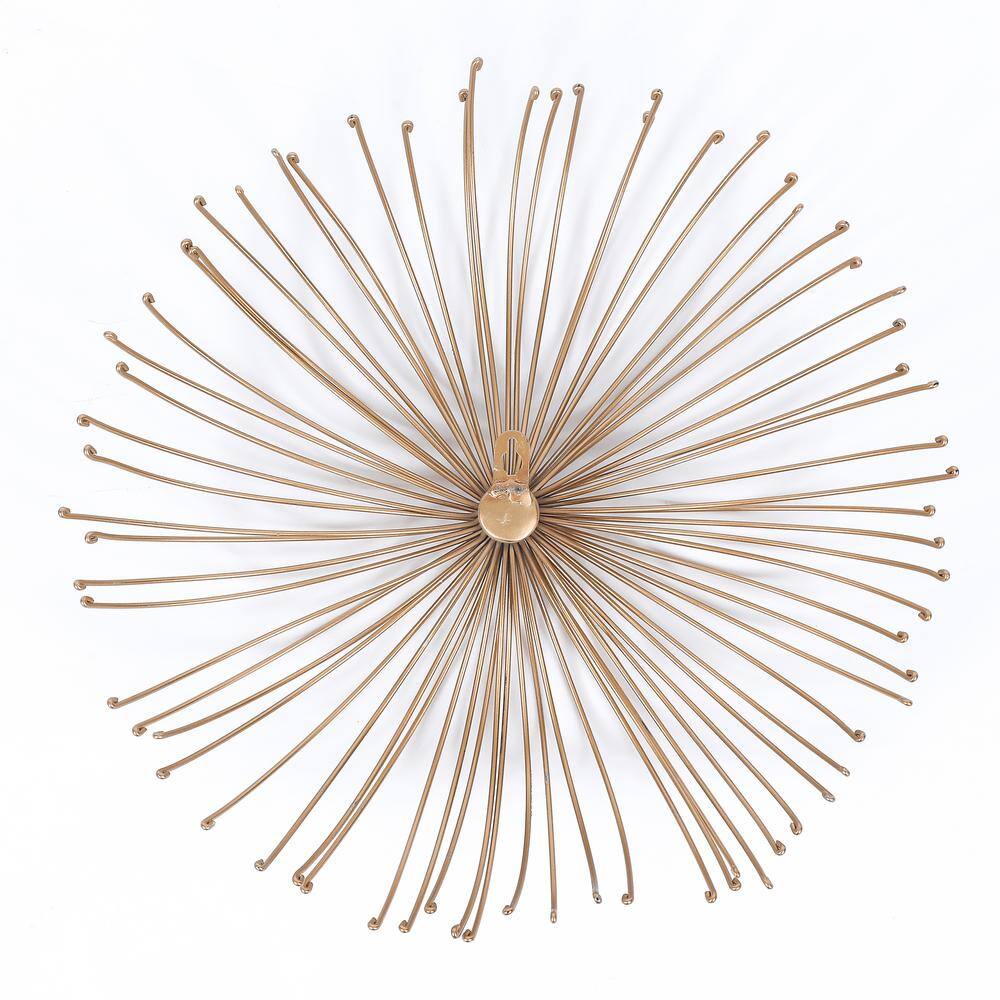 Gold Abstract Flower Metal Wall Sculpture