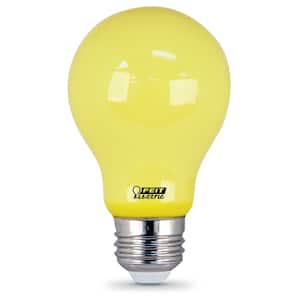 60-Watt Equivalent A19 5-Watt Medium E26 Base Non-Dimmable Yellow Colored Bug LED Light Bulb