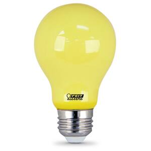 60-Watt Equivalent A19 5-Watt Medium E26 Base Non-Dimmable Yellow Colored Bug LED Light Bulb