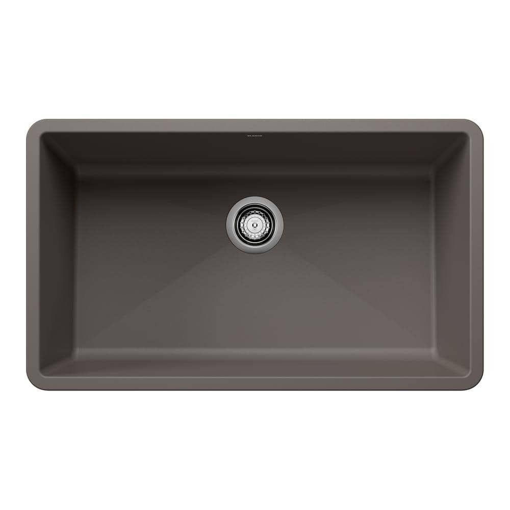 Blanco Precis Silgranit In Undermount Single Bowl Volcano Gray