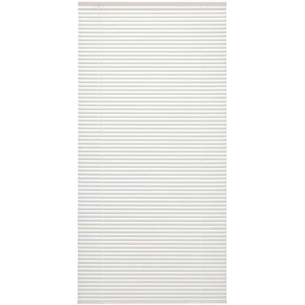 White Cordless 1 in. Vinyl Mini Blind - 31 in. W x 72 in. L