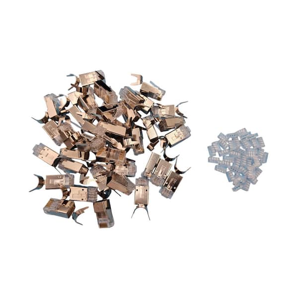 Micro Connectors, Inc CAT 7/6A/6 Metal Shielded (FTP) RJ45 Connectors with Load Bars rated for stranded & solid cables (100-Pack)
