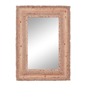 36 in. x 26 in. Rectangle Framed Brown Wall Mirror