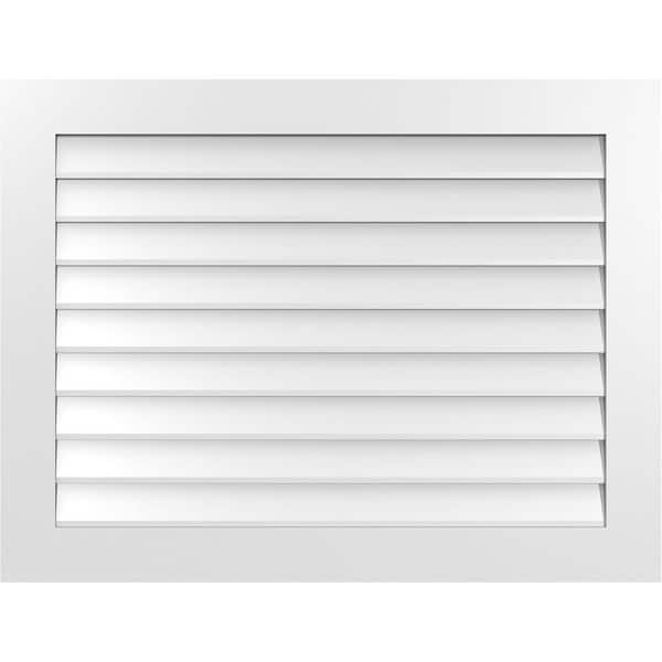 Ekena Millwork 42 in. x 32 in. Vertical Surface Mount PVC Gable Vent: Decorative with Standard Frame