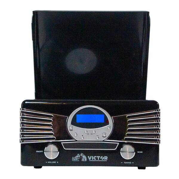 Victor Diner 7-in-1 Turntable Record Player, CD/MP3 Player, AM/FM