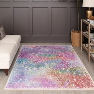 Rowland Purple 5 ft. x 8 ft. Abstract Area Rug
