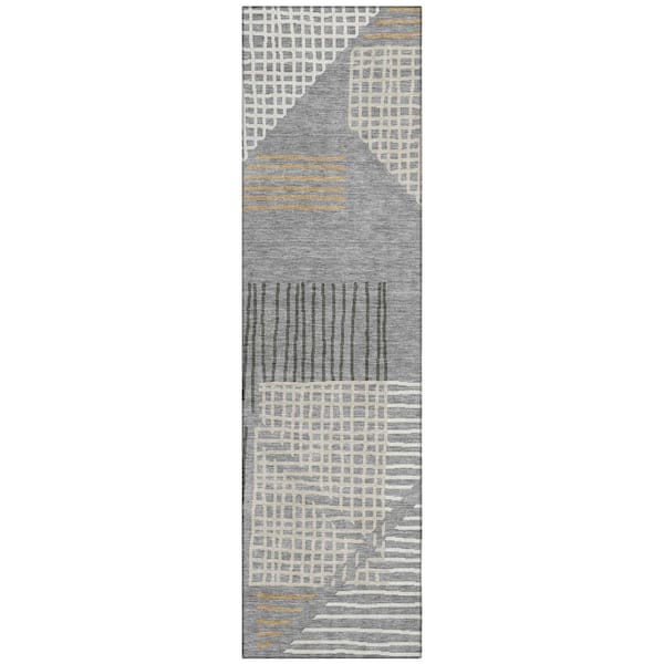 Addison Rugs Chantille Machine Washable Indoor/Outdoor Abstract ACN2270 Gray 2 ft. 3 in. x 7 ft. 6 in. Runner Rug