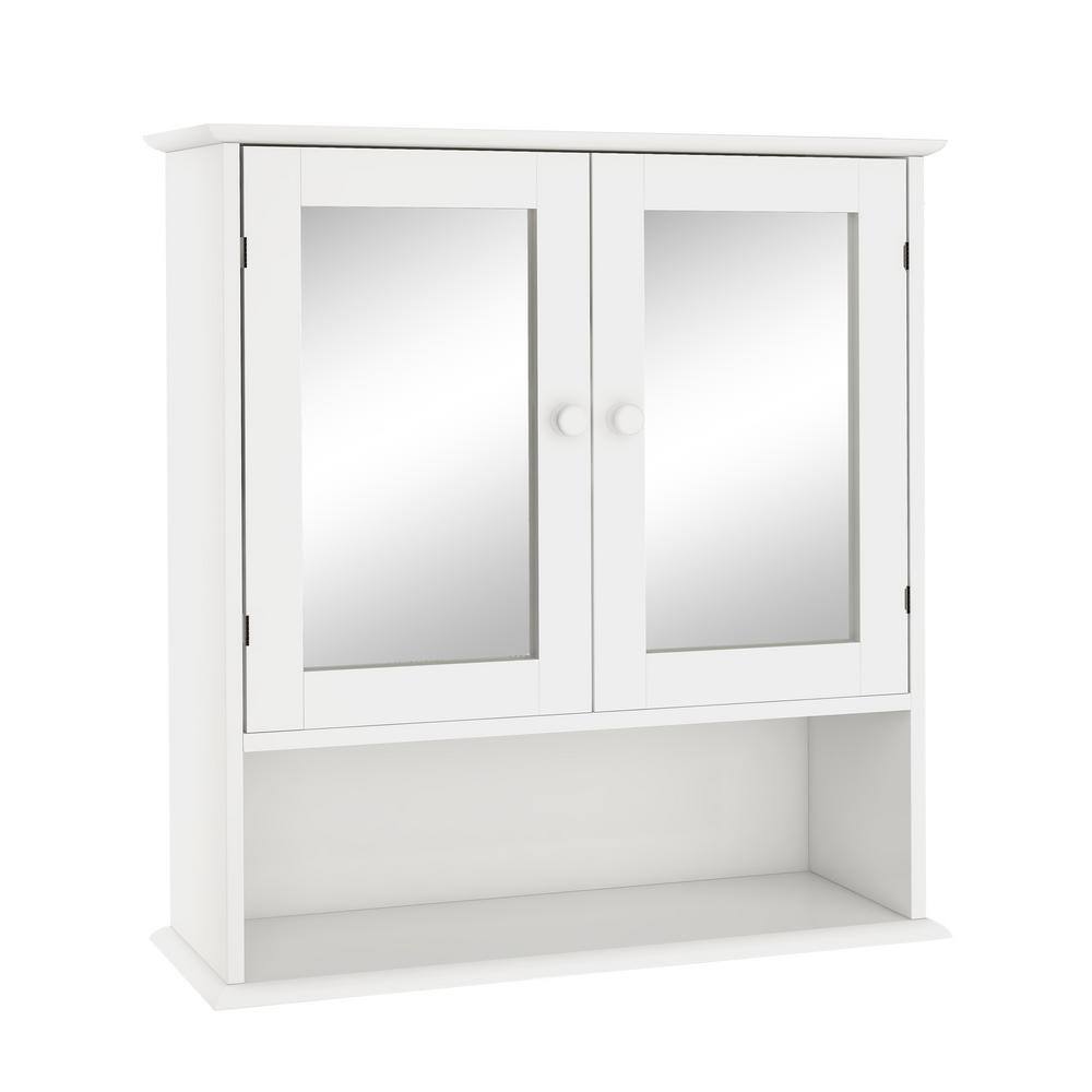 22 in. W x 6.5 in. D x 23 in. H Bathroom Storage Wall Cabinet in White w Do