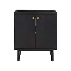 Adele 30 in. W x 21 in. D x 34 in. H Bath Vanity Cabinet without Top in Black Oak Finish