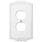 Charleston White 1-Gang Duplex Outlet Composite Wall Plate (4-Pack)