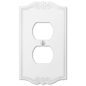 Charleston White 1-Gang Duplex Outlet Composite Wall Plate (4-Pack)
