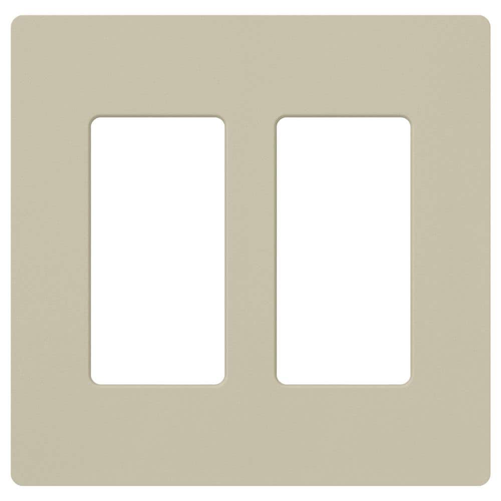 Lutron Claro 2 Gang Wall Plate for Decorator/Rocker Switches, Satin