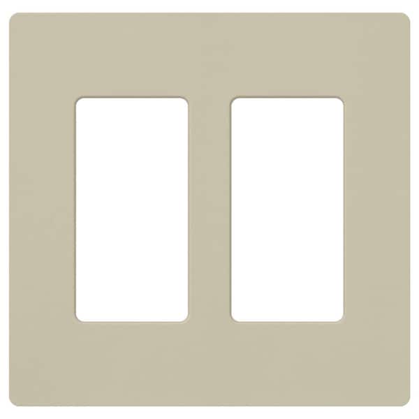 Lutron Claro 2 Gang Wall Plate for Decorator/Rocker Switches, Satin, Clay (SC-2-CY) (1-Pack)