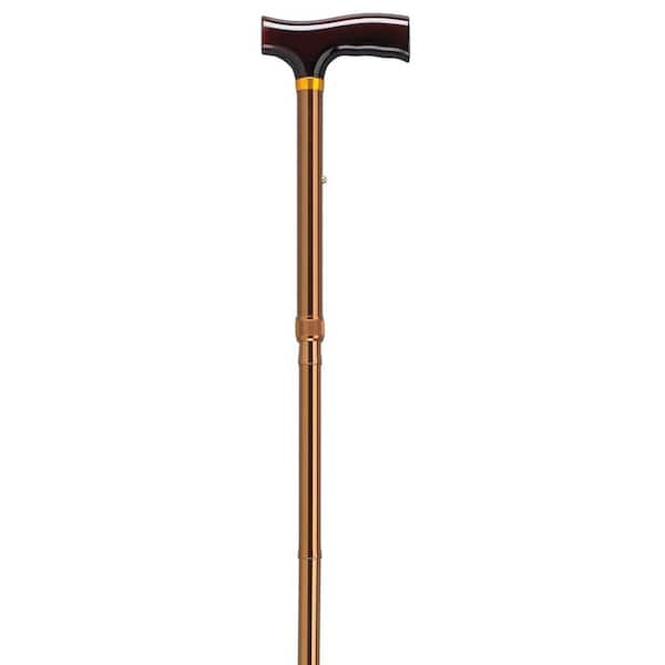 Drive Medical Lightweight Adjustable Folding Cane with T Handle in Bronze