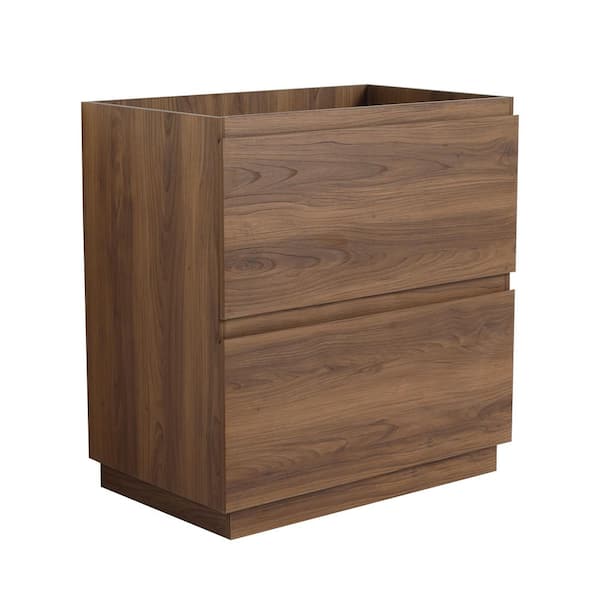 Camden 29.13 in. W Modern Freestanding Bath Vanity Cabinet without Top in Brown with Double Drawer