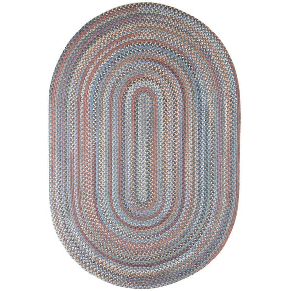 Greenwich Bluestone Multi 8 ft. x 11 ft. Oval Indoor Braided Area Rug