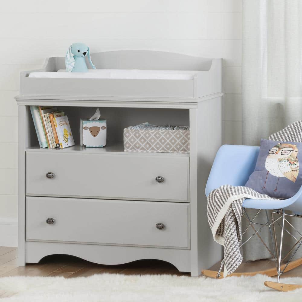 South Shore Angel 2-Drawer Soft Gray Changing Table -  10231