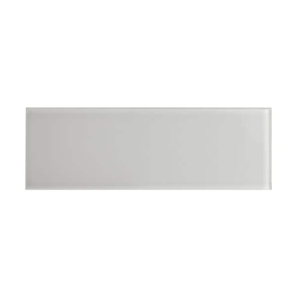Giorbello Subway Light Gray 3 in. x 9 in. Glass Tile Sample