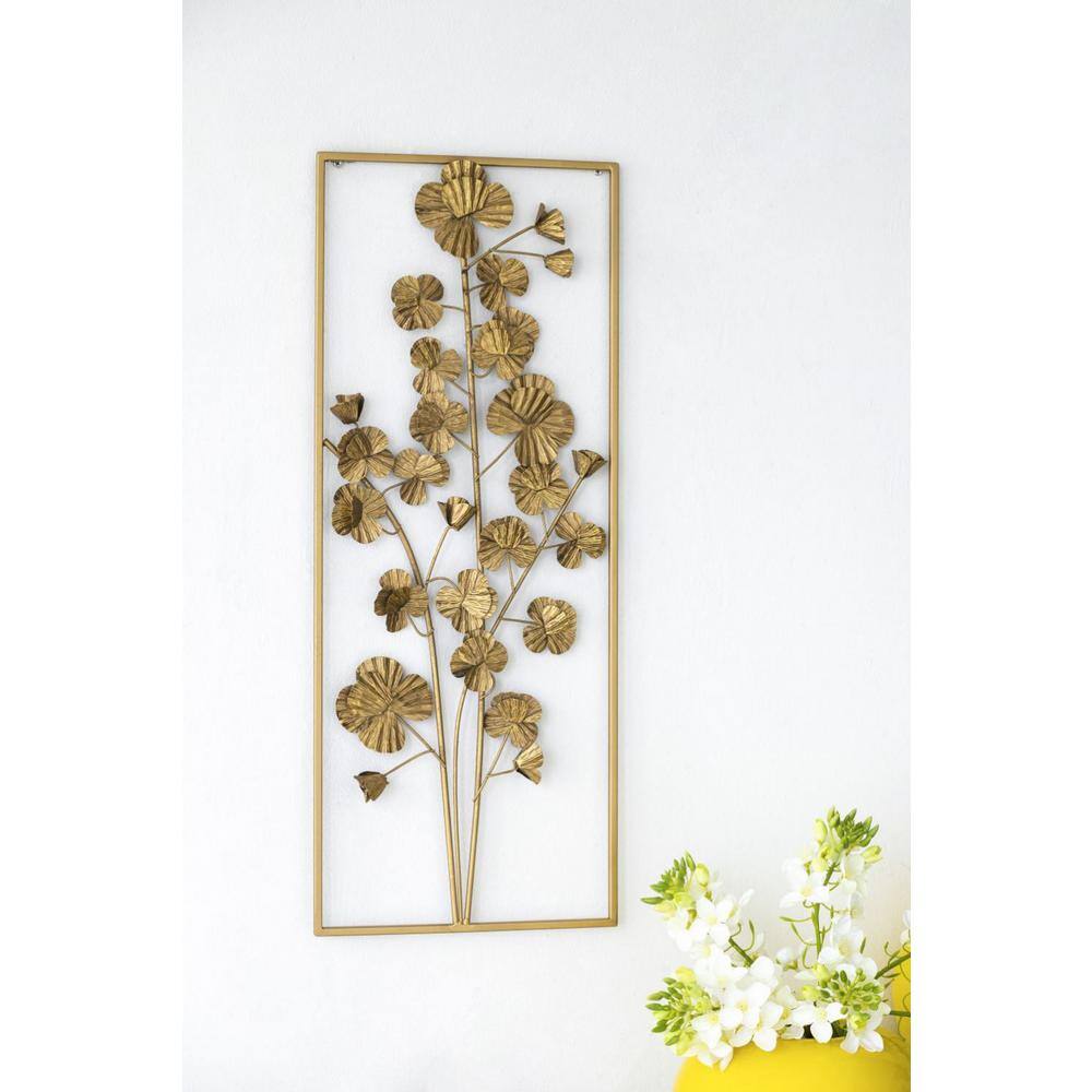 Gold Metal Tree Flower Wall Sculpture for Nursery