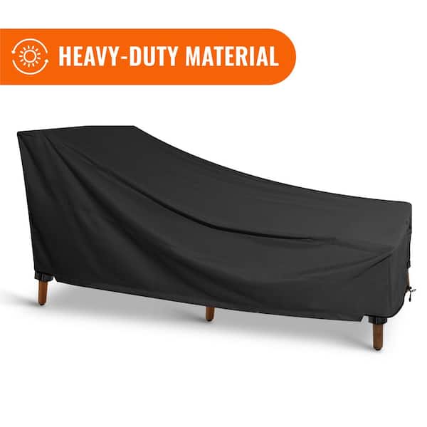KHOMO GEAR Black Chaise Outdoor Weatherproof Heavy-Duty Patio Furniture Cover