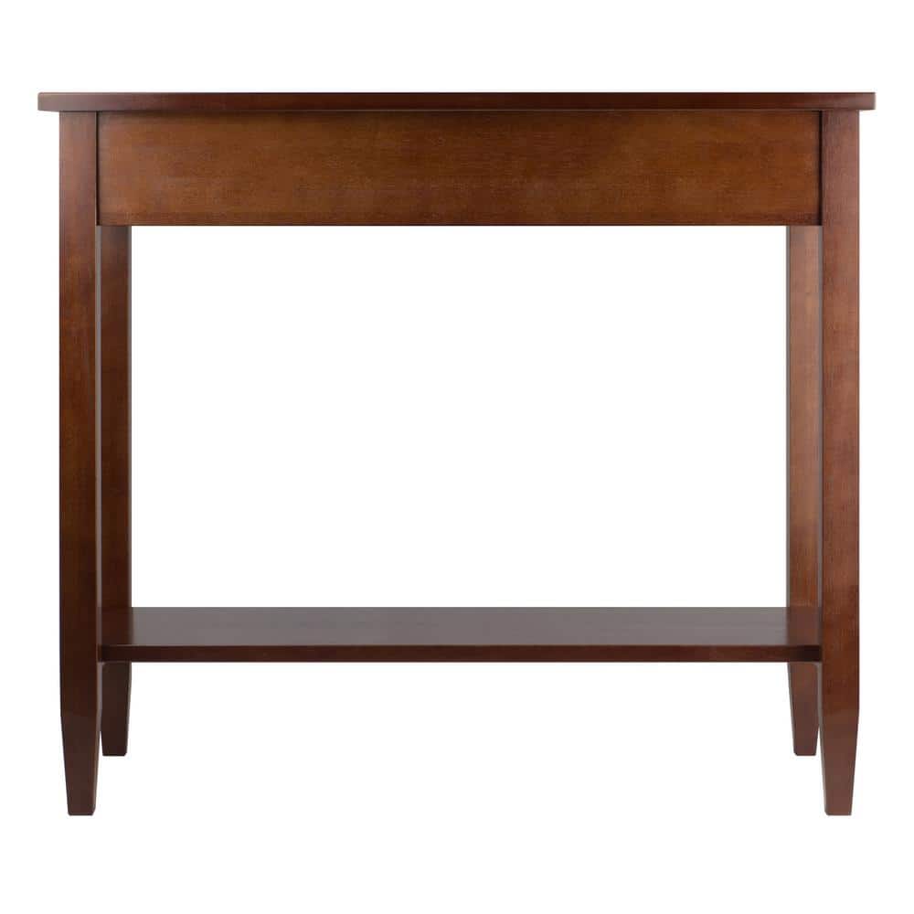 Winsome Richmond Mid-Century Modern Walnut Wood Console Table with Storage